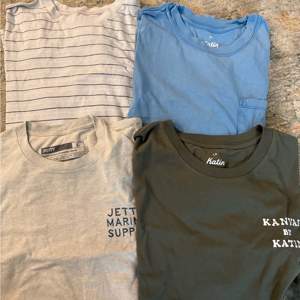 Katin and Jetty Men's Short Sleeve Tees - Blue, Gray, Green